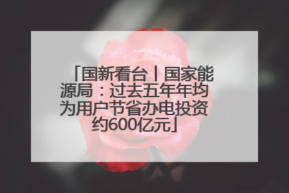 国新看台丨国家能源局：过去五年年均为用户节省办电投资约600亿元