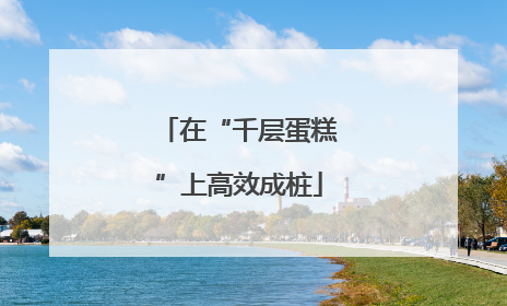 在“千层蛋糕”上高效成桩