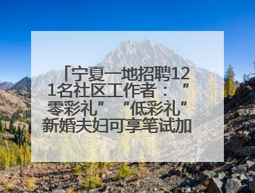 宁夏一地招聘121名社区工作者：“零彩礼”“低彩礼”新婚夫妇可享笔试加分，分别加1分、0.5分