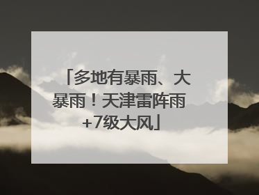 多地有暴雨、大暴雨！天津雷阵雨+7级大风