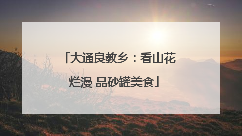 大通良教乡：看山花烂漫 品砂罐美食