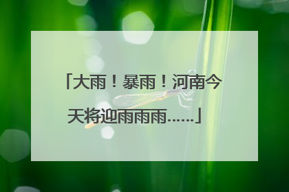 大雨！暴雨！河南今天将迎雨雨雨……