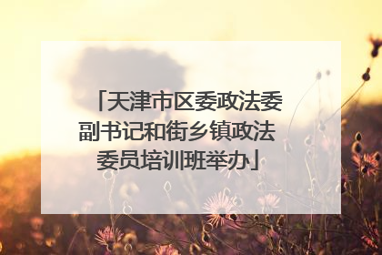 天津市区委政法委副书记和街乡镇政法委员培训班举办