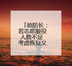 德防长：若志愿服役人数不足 考虑恢复义务兵役制