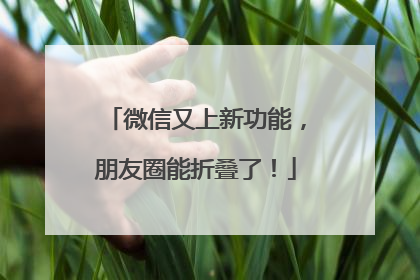 微信又上新功能，朋友圈能折叠了！