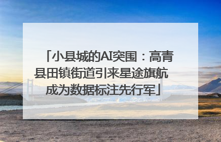小县城的AI突围：高青县田镇街道引来星途旗航 成为数据标注先行军