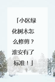 小区绿化树木怎么修剪？淮安有了标准！
