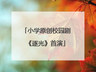 小学原创校园剧《逐光》首演
