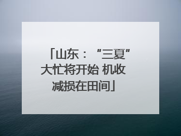 山东：“三夏”大忙将开始 机收减损在田间