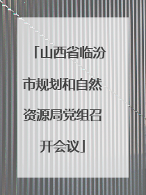 山西省临汾市规划和自然资源局党组召开会议