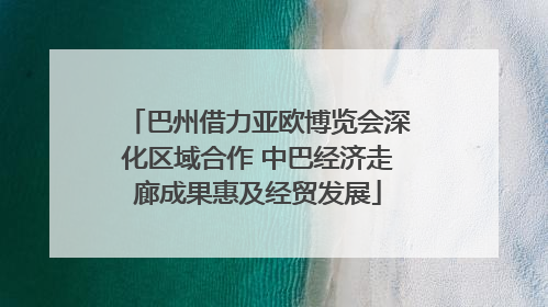 巴州借力亚欧博览会深化区域合作 中巴经济走廊成果惠及经贸发展