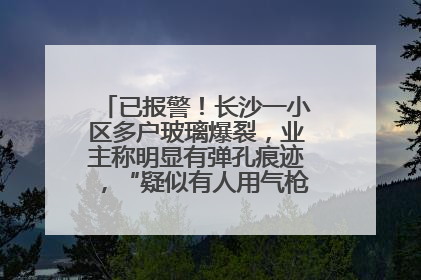 已报警！长沙一小区多户玻璃爆裂，业主称明显有弹孔痕迹，“疑似有人用气枪打鸟造成”
