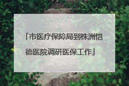 市医疗保障局到株洲恺德医院调研医保工作