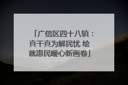 广信区四十八镇：真干真为解民忧 绘就惠民暖心新画卷
