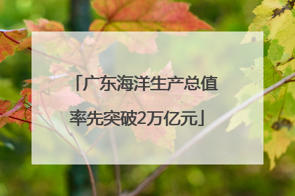 广东海洋生产总值率先突破2万亿元