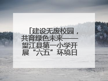 建设无废校园，共育绿色未来——望江县第一小学开展“六五”环境日主题活动