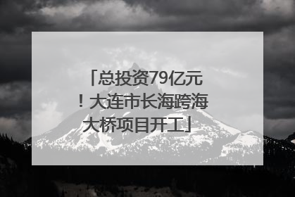 总投资79亿元！大连市长海跨海大桥项目开工