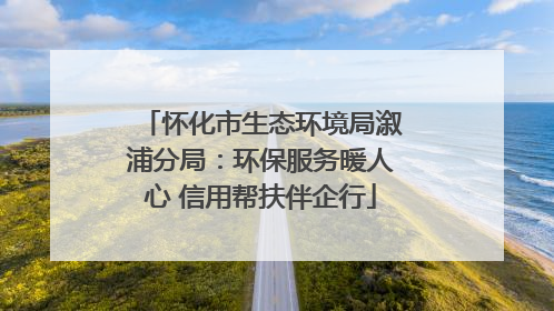 怀化市生态环境局溆浦分局：环保服务暖人心 信用帮扶伴企行
