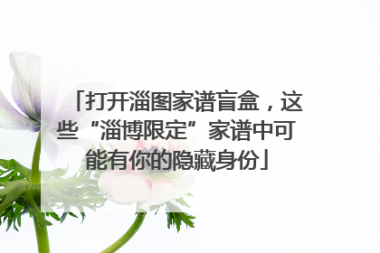 打开淄图家谱盲盒，这些“淄博限定”家谱中可能有你的隐藏身份