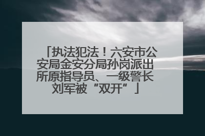 执法犯法！六安市公安局金安分局孙岗派出所原指导员、一级警长刘军被“双开”