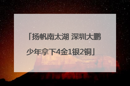 扬帆南太湖 深圳大鹏少年拿下4金1银2铜