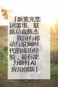 新紫光集团董事、联席总裁陈杰：我国有移动互联网时代的成功经验，最有能力做好AI应用创新