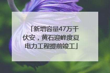 新增容量47万千伏安，黄石迎峰度夏电力工程提前竣工