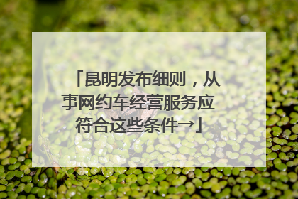 昆明发布细则，从事网约车经营服务应符合这些条件→