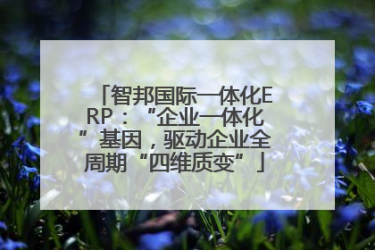智邦国际一体化ERP：“企业一体化”基因，驱动企业全周期“四维质变”