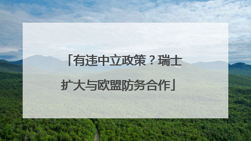 有违中立政策？瑞士扩大与欧盟防务合作