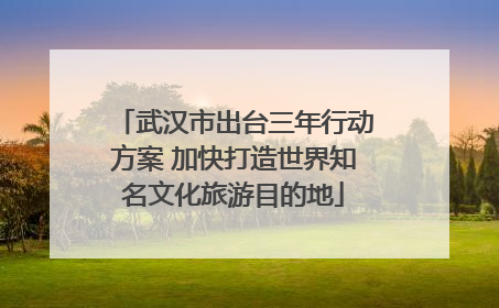武汉市出台三年行动方案 加快打造世界知名文化旅游目的地