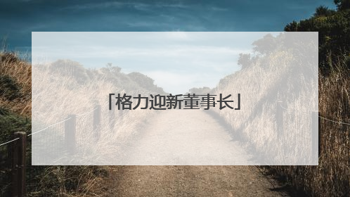 格力迎新董事长