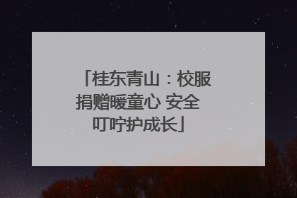桂东青山：校服捐赠暖童心 安全叮咛护成长