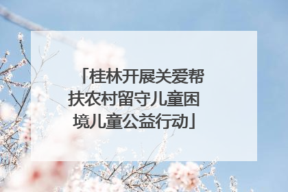 桂林开展关爱帮扶农村留守儿童困境儿童公益行动
