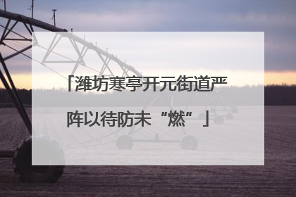 潍坊寒亭开元街道严阵以待防未“燃”