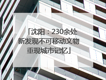 沈阳：230余处新发现不可移动文物重现城市记忆