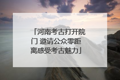 河南考古打开院门 邀请公众零距离感受考古魅力