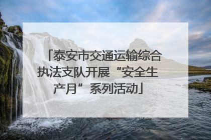 泰安市交通运输综合执法支队开展“安全生产月”系列活动