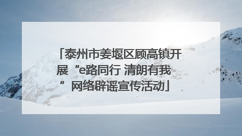 泰州市姜堰区顾高镇开展“e路同行 清朗有我”网络辟谣宣传活动