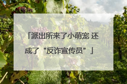 派出所来了小萌宠 还成了“反诈宣传员”