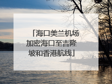 海口美兰机场加密海口至吉隆坡和香港航线