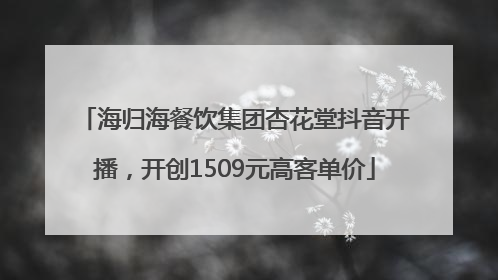 海归海餐饮集团杏花堂抖音开播，开创1509元高客单价
