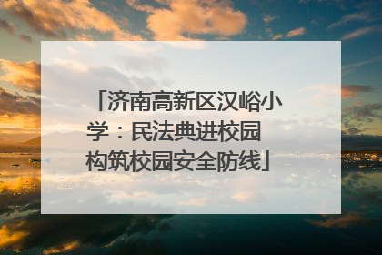 济南高新区汉峪小学：民法典进校园 构筑校园安全防线