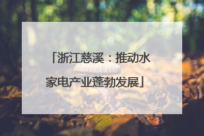 浙江慈溪：推动水家电产业蓬勃发展