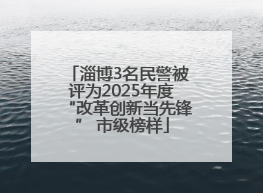 淄博3名民警被评为2025年度“改革创新当先锋” 市级榜样