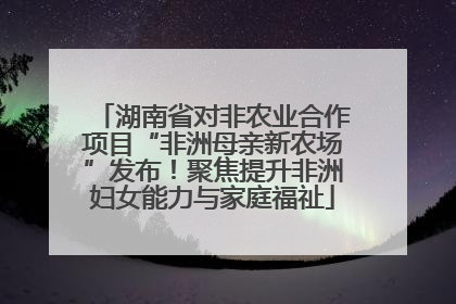 湖南省对非农业合作项目“非洲母亲新农场”发布！聚焦提升非洲妇女能力与家庭福祉