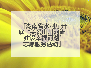湖南省水利厅开展“关爱山川河流 建设幸福河湖”志愿服务活动