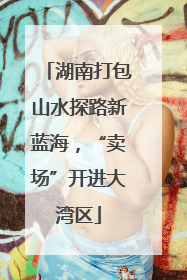 湖南打包山水探路新蓝海，“卖场”开进大湾区