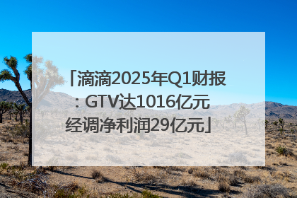 滴滴2025年Q1财报：GTV达1016亿元 经调净利润29亿元