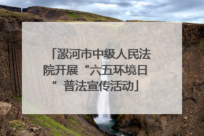 漯河市中级人民法院开展“六五环境日”普法宣传活动